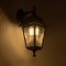 GloboStar® SOLME 203-0211 Vintage Επιτοίχιο Φωτιστικό Φαναράκι Μονόφωτο 1 x E27 IP44 Μαύρο Πλαστικό - Μ15 x Π20 x Υ35cm