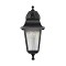 GloboStar® SOLME 203-0211 Vintage Επιτοίχιο Φωτιστικό Φαναράκι Μονόφωτο 1 x E27 IP44 Μαύρο Πλαστικό - Μ15 x Π20 x Υ35cm