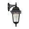 GloboStar® SOLME 203-0211 Vintage Επιτοίχιο Φωτιστικό Φαναράκι Μονόφωτο 1 x E27 IP44 Μαύρο Πλαστικό - Μ15 x Π20 x Υ35cm