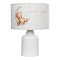 GloboStar® MOON 204-0023 Παιδικό Eπιτραπέζιο Φωτιστικό Πορτατίφ Μονόφωτο 1 x E27 IP20 Πολύχρωμο Ύφασμα με Λευκό Πλαστικό - Μ24 x Π24 x Υ32cm