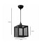 GLOBOSTAR® JAULA 204-0181 Μοντέρνο Κρεμαστό Φωτιστικό Οροφής Μονόφωτο 1 x E27 AC 220-240V IP20 Μαύρο - Μ17 x Π17 x Υ23cm