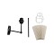 GloboStar® LING 204-0188 Μοντέρνο Φωτιστικό Τοίχου Απλίκα Μονόφωτο 1 x E27 AC 220-240V IP20 Μπεζ & Μαύρο - Μ22 x Π22 x Υ50cm