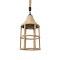 GLOBOSTAR® YUBA 01612 Boho Κρεμαστό Φωτιστικό Οροφής με Ντουί 1 x E27 AC 220-240V IP20 - Μπεζ - Μ22 x Π22 x Y40cm
