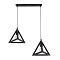 GLOBOSTAR® TRIANGLE 00611 Μοντέρνο Κρεμαστό Φωτιστικό Οροφής με Ντουί 2 x E27 AC 220-240V IP20 - Μαύρο - Μ60 x Π22 x Y130cm
