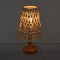 GloboStar® RWANDA 36210 Boho Επιτραπέζιο Φωτιστικό Πορτατίφ Μονόφωτο 1 x E27 IP20 Μπεζ Σχοινί με Καφέ Ξύλο - Μ15 x Π15 x Υ30cm