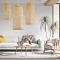 GLOBOSTAR® CALERO 01712 Boho Κρεμαστό Φωτιστικό Οροφής με Ντουί 1 x E27 AC 220-240V IP20 - Μπεζ - Μ40 x Π40 x Υ90cm
