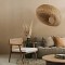 GLOBOSTAR® CARIBBEAN 01723 Boho Κρεμαστό Φωτιστικό Οροφής με Ντουί 1 x E27 AC 220-240V IP20 - Μπεζ - Μ45 x Π45 x Υ24cm