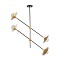 GLOBOSTAR® JOLIET 999-0044 Μοντέρνο Φωτιστικό Οροφής με Ντουί 4 x G9 AC 220-240V IP20 - Μαύρο & Χρυσό - Μ93 x Π20 x Υ106cm