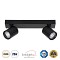 GLOBOSTAR® LEONARDO 60346 Μοντέρνο Φωτιστικό Οροφής LED 20W 2400lm 60° AC 220-240V IP20 Φυσικό Λευκό 4500K - Bridgelux COB - Μαύρο - Μ32 x Π7 x Υ11.8cm - 5 Χρόνια Εγγύηση