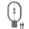 GloboStar® 76545 Επιτραπέζιο Φωτιστικό Πορτατίφ LED 15W 1500lm 360° DC 5V IP20 Θερμό Λευκό 2700K Γκρι & Λευκό Πλαστικό - Μ14 x Π5.5 x Υ24.8cm - 2 Xρόνια Εγγύηση