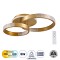 GLOBOSTAR® DIAMOND 61113 Μοντέρνο Φωτιστικό Οροφής LED 67W 8078lm 360° AC 220-240V IP20 Ρυθμιζόμενο Λευκό CCT με Χειριστήριο από 2700K έως 6000K Dimmable - Lumileds SMD Chip - Χρυσό Βούρτσας - Μ60 x Π40 x Υ14cm - 3 Χρόνια Εγγύηση