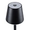 GloboStar® NEGA 60473 Μοντέρνο Επιτραπέζιο Φωτιστικό Πορτατίφ LED 2.2W 154lm 360° DC 5V Επαναφορτιζόμενο με Μπαταρία Li-ion 4000mAh - Διακόπτη Αφής - Θερμό Λευκό 2700K - Dimmable - D10 x H39cm - Μαύρο - 2 Years Warranty