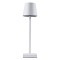 GloboStar® NEGA 60474 Μοντέρνο Επιτραπέζιο Φωτιστικό Πορτατίφ LED 2.2W 154lm 360° DC 5V Επαναφορτιζόμενο με Μπαταρία Li-ion 4000mAh - Διακόπτη Αφής - Θερμό Λευκό 2700K - Dimmable - D10 x H39cm - Λευκό - 2 Years Warranty