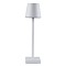 GloboStar® NEGA 60474 Μοντέρνο Επιτραπέζιο Φωτιστικό Πορτατίφ LED 2.2W 154lm 360° DC 5V Επαναφορτιζόμενο με Μπαταρία Li-ion 4000mAh - Διακόπτη Αφής - Θερμό Λευκό 2700K - Dimmable - D10 x H39cm - Λευκό - 2 Years Warranty
