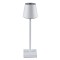GloboStar® NEGA 60474 Μοντέρνο Επιτραπέζιο Φωτιστικό Πορτατίφ LED 2.2W 154lm 360° DC 5V Επαναφορτιζόμενο με Μπαταρία Li-ion 4000mAh - Διακόπτη Αφής - Θερμό Λευκό 2700K - Dimmable - D10 x H39cm - Λευκό - 2 Years Warranty