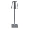 GloboStar® NEGA 60476 Μοντέρνο Επιτραπέζιο Φωτιστικό Πορτατίφ LED 2.2W 154lm 360° DC 5V Επαναφορτιζόμενο με Μπαταρία Li-ion 4000mAh - Διακόπτη Αφής - Θερμό Λευκό 2700K - Dimmable - D10 x H39cm - Ασημί - 2 Years Warranty