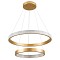 GLOBOSTAR® DIAMOND DUO 61151 Μοντέρνο Κρεμαστό Φωτιστικό Οροφής LED 75W 8743lm 360° AC 220-240V IP20 Ρυθμιζόμενο Λευκό CCT με Χειριστήριο από 2700K έως 6000K Dimmable - Lumileds SMD Chip - Χρυσό Βούρτσας - Μ60 x Π60 x Υ40cm - 3 Χρόνια Εγγύηση