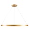 GLOBOSTAR® NEMESIS 61166 Μοντέρνο Κρεμαστό Φωτιστικό Οροφής LED 75W 8743lm 360° AC 220-240V IP20 Ρυθμιζόμενο Λευκό CCT με Χειριστήριο από 2700K έως 6000K Dimmable - Lumileds SMD Chip - Χρυσό Βούρτσας - Μ100 x Π100 x Υ4cm - 3 Χρόνια Εγγύηση