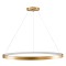 GLOBOSTAR® NEMESIS 61166 Μοντέρνο Κρεμαστό Φωτιστικό Οροφής LED 75W 8743lm 360° AC 220-240V IP20 Ρυθμιζόμενο Λευκό CCT με Χειριστήριο από 2700K έως 6000K Dimmable - Lumileds SMD Chip - Χρυσό Βούρτσας - Μ100 x Π100 x Υ4cm - 3 Χρόνια Εγγύηση