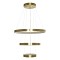 GLOBOSTAR® NEMESIS TRIO 61169 Μοντέρνο Κρεμαστό Φωτιστικό Οροφής LED 100W 12123lm 360° AC 220-240V IP20 Ρυθμιζόμενο Λευκό CCT με Χειριστήριο από 2700K έως 6000K Dimmable - Lumileds SMD Chip - Χρυσό Βούρτσας - Μ60 x Π60 x Υ60cm - 3 Χρόνια Εγγύηση