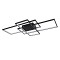 GLOBOSTAR® QUADRA 61388 Μοντέρνο Φωτιστικό Οροφής LED 120W 14400lm 120° AC 220-240V IP20 Ρυθμιζόμενο Λευκό CCT με Χειριστήριο από 2700K έως 6000K Dimmable - Lumileds SMD Chip - Μαύρο Ματ - Μ105 x Π60 x Υ9cm - 3 Χρόνια Εγγύηση