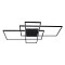 GLOBOSTAR® QUADRA 61388 Μοντέρνο Φωτιστικό Οροφής LED 120W 14400lm 120° AC 220-240V IP20 Ρυθμιζόμενο Λευκό CCT με Χειριστήριο από 2700K έως 6000K Dimmable - Lumileds SMD Chip - Μαύρο Ματ - Μ105 x Π60 x Υ9cm - 3 Χρόνια Εγγύηση