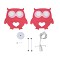 GLOBOSTAR® OWL 61576 Παιδικό Κρεμαστό Φωτιστικό Οροφής με Ντουί 1 x E27 AC 220-240V IP20 - Πολύχρωμο - Μ29.5 x Π15.5 x Υ30.5cm