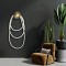 kelvo® GLOW 61677 Μοντέρνο Φωτιστικό Τοίχου - Απλίκα LED 60W 6000lm 360° AC 220-240V IP20 Ρυθμιζόμενο Λευκό CCT με Χειριστήριο από 2700K έως 6000K Dimmable - Lumileds SMD Chip - Χρυσό Πλατίνα & Λευκό Νήμα - Μ40 x Π15 x Υ110cm - 3 Χρόνια Εγγύηση