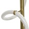 kelvo® GLOW 61681 Μοντέρνο Κρεμαστό Φωτιστικό Οροφής LED 24W 2400lm 360° AC 220-240V IP20 Ρυθμιζόμενο Λευκό CCT με On/Off 2700K/4500K/6000K - Lumileds SMD Chip - Χρυσό Πλατίνα & Λευκό Νήμα - Μ30 x Π30 x Υ70cm - 3 Χρόνια Εγγύηση