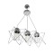 GLOBOSTAR® PLEX 202-0039 Μοντέρνο Κρεμαστό Φωτιστικό Οροφής με Ντουί 3 x E27 AC 220-240V IP20 - Ασημί & Διάφανο - Μ56 x Π17 x Υ24cm