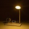 GLOBOSTAR® OLDY 76557 Μοντέρνο Επιτραπέζιο Φωτιστικό Γραφείου με Ασύρματη Φόρτιση 15W 3A, 5W Bluetooth Ηχείο & Ψηφιακό Ρολόι LED 3W 300lm 120° DC 5V με USB-C IP20 Ρυθμιζόμενο Λευκό CCT με Αφή 2700K/4500K/6000K Dimmable - Sanan SMD Chip - Λευκό - Μ13 x Π25