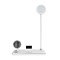 GLOBOSTAR® OLDY 76557 Μοντέρνο Επιτραπέζιο Φωτιστικό Γραφείου με Ασύρματη Φόρτιση 15W 3A, 5W Bluetooth Ηχείο & Ψηφιακό Ρολόι LED 3W 300lm 120° DC 5V με USB-C IP20 Ρυθμιζόμενο Λευκό CCT με Αφή 2700K/4500K/6000K Dimmable - Sanan SMD Chip - Λευκό - Μ13 x Π25