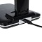 GLOBOSTAR® ZENTIME 76564 Μοντέρνο Επιτραπέζιο Φωτιστικό Γραφείου με Ασύρματη Φόρτιση 10W 2A & Ψηφιακό Ρολόι LED 3.5W 350lm 120° DC 5V με USB-C IP20 Ρυθμιζόμενο Λευκό CCT με Αφή 2700K/4500K/6000K Dimmable - Sanan SMD Chip - Μαύρο - Μ18 x Π12 x Υ40cm - 2 Χρ
