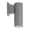 GloboStar® WALLY 77874 Φωτιστικό Τοίχου - Απλίκα Αρχιτεκτονικού Φωτισμού Εσωτερικού/Εξωτερικού Χώρου Up or Down Μονόφωτο 1 x GU10 AC220-240V Αδιάβροχο IP65 - Σώμα Αλουμινίου & Tempered Glass - Μ6.4 x Π11 x Υ17cm - Γκρί- 5 Years Warranty