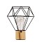 GloboStar® ANTLER 01441 Επιτραπέζιο Φωτιστικό Πορτατίφ LED -W -lm -° DC 5V IP20 Θερμό Λευκό 3000K Μαύρο Μέταλλο με Μπεζ Ξύλο - Μ19 x Π19 x Υ23cm - 2 Xρόνια Εγγύηση