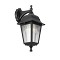 GloboStar® SOLME 203-0211 Vintage Επιτοίχιο Φωτιστικό Φαναράκι Μονόφωτο 1 x E27 IP44 Μαύρο Πλαστικό - Μ15 x Π20 x Υ35cm
