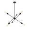 GLOBOSTAR® ZANE 00784 Μοντέρνο Φωτιστικό Οροφής με Ντουί 6 x E27 AC 220-240V IP20 - Μαύρο - Μ70 x Π70 x Υ100cm
