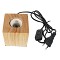 GloboStar® WOODBOX 99405 Μοντέρνο Επιτραπέζιο Φωτιστικό Πορτατίφ Μονόφωτο 1 x E27 IP20 Μπεζ Ξύλο - Μ7.6 x Π7.6 x Υ8.2cm