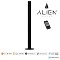 GloboStar® ALIEN-DIVA-BLACK-50-3 ALIEN Design DIVA Μοντέρνο Minimal Nordic Μεταλλικό Φωτιστικό Επιτραπέζιο - Πορτατίφ - Λαμπατέρ Μαύρο LED 8W 960lm με Ασύρματο Χειριστήριο RF & Dimmer IP20 Θερμό Λευκό 3000K Μ3 x Π1.6 x Υ50cm