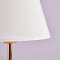 GloboStar® GLOSSY 204-0071 Μοντέρνο Eπιτραπέζιο Φωτιστικό Πορτατίφ Μονόφωτο 1 x E27 IP20 Χρυσό Μέταλλο με Λευκό Ύφασμα - Μ22 x Π22 x Υ37cm