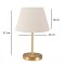 GloboStar® GLOSSY 204-0071 Μοντέρνο Eπιτραπέζιο Φωτιστικό Πορτατίφ Μονόφωτο 1 x E27 IP20 Χρυσό Μέταλλο με Λευκό Ύφασμα - Μ22 x Π22 x Υ37cm