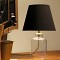 GloboStar® TRANS 204-0054 Μοντέρνο Eπιτραπέζιο Φωτιστικό Πορτατίφ Μονόφωτο 1 x E27 IP20 Διάφανο Πλαστικό με Μαύρο Ύφασμα - Μ22 x Π22 x Υ14cm