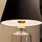 GloboStar® TRANS 204-0054 Μοντέρνο Eπιτραπέζιο Φωτιστικό Πορτατίφ Μονόφωτο 1 x E27 IP20 Διάφανο Πλαστικό με Μαύρο Ύφασμα - Μ22 x Π22 x Υ14cm
