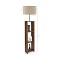 GloboStar® WOODO 204-0051 Μοντέρνο Eπιδαπέδιο Φωτιστικό Μονόφωτο 1 x E27 IP20 Καφέ Ξύλο με Μπεζ Ύφασμα - Μ38 x Π38 x Υ150cm