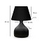 GloboStar® PYRAMID 204-0058 Μοντέρνο Eπιτραπέζιο Φωτιστικό Πορτατίφ Μονόφωτο 1 x E27 IP20 Μαύρο Μέταλλο με Μαύρο Ύφασμα - Μ22 x Π22 x Υ30cm