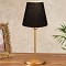 GloboStar® GLOSSY 204-0056 Μοντέρνο Eπιτραπέζιο Φωτιστικό Πορτατίφ Μονόφωτο 1 x E14 IP20 Χρυσό Μέταλλο με Μαύρο Ύφασμα - Μ13 x Π13 x Υ37cm