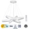 GLOBOSTAR® NEMESIS TRIO 61171-DECO Μοντέρνο Κρεμαστό Φωτιστικό Οροφής LED 120W 14723lm 360° AC 220-240V IP20 Ρυθμιζόμενο Λευκό CCT με Χειριστήριο από 2700K έως 6000K Dimmable - Lumileds SMD Chip - Λευκό Ματ - Μ40 x Π60 x Υ80cm - 3 Χρόνια Εγγύηση