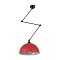 GLOBOSTAR® LOTUS 00938 Μοντέρνο Φωτιστικό Οροφής με Ντουί 1 x E27 AC 220-240V IP20 - Κόκκινο & Μαύρο - Μ30 x Π30 x Υ21cm