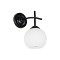 GLOBOSTAR® ISEN 01157 Μοντέρνο Φωτιστικό Τοίχου - Απλίκα με Ντουί 1 x E27 AC 220-240V IP20 - Μαύρο & Λευκό - Μ24 x Π15 x Υ27cm