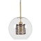 GLOBOSTAR® AVERY 00740 Μοντέρνο Κρεμαστό Φωτιστικό Οροφής με Ντουί 1 x E27 AC 220-240V IP20 - Διάφανο & Χρυσό - Μ30 x Π30 x Υ48cm